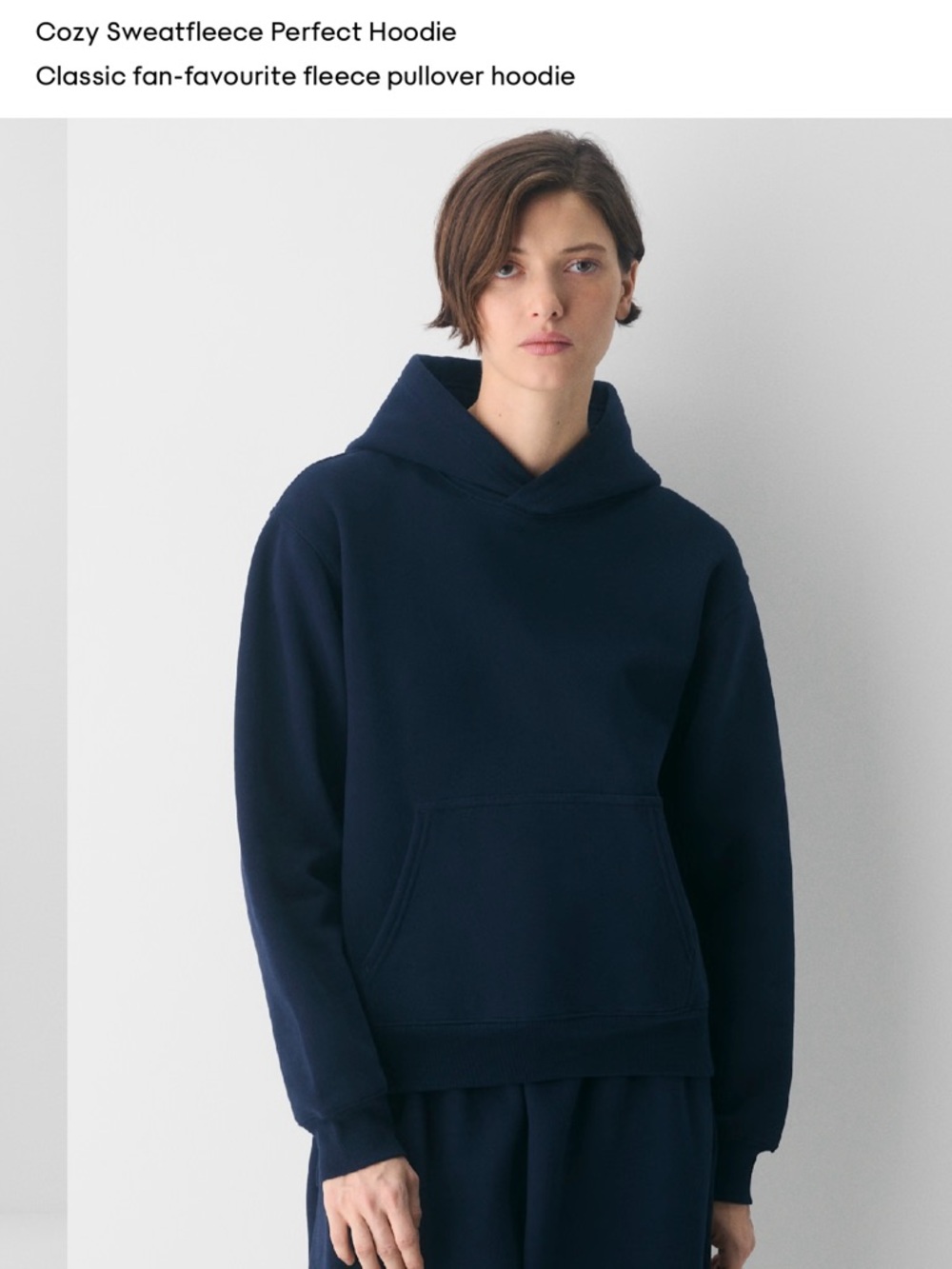 Aritzia women’s  Dark Navy Hoodie Pullover - Picture 3 of 4